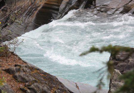 River rapid in BC - Canada - black, green, Rivers, Photography, rocks