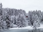 winter lake in switzerland