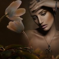 woman and tulips