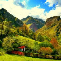 House in the foot of the mountain