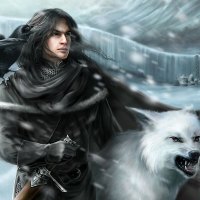 Warrior with wolf