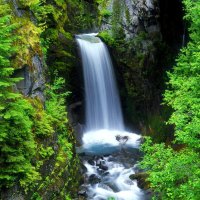 Waterfall among greenery