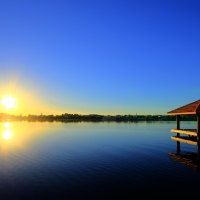 sunrise on lake orr in australia