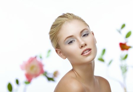 Natural beauty - beauty, fresh, girl, beautiful, flowers, natural, blonde