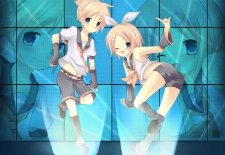 Rin & Len - kagamine rin, other, project diva, len, yellow, rin, twins, vocaloid, video games, kagamine len