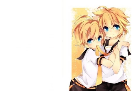 Rin & Len - yellow, kagamine rin, vocaloid, orange, video games, kagamine len, other, project diva