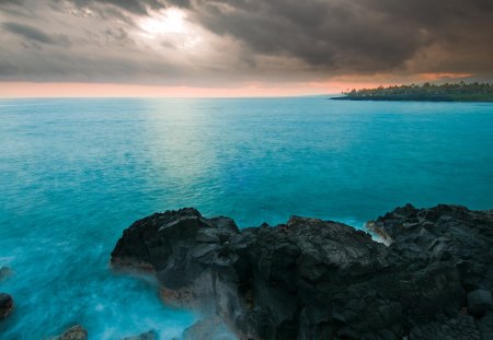 Untitled - black, water, scenery, rock, sea