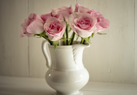 Pink Roses - roses, softly, magnifique, lovely, pink, still life