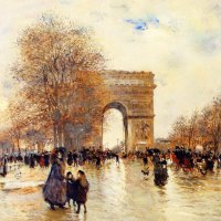 Jean Francois Raffaelli ~ The "Arc de Triomphe" Autumn Effect