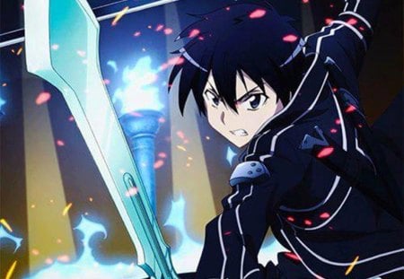 Action Time... Kirigaya Kazuto - kill, sword, black, dark