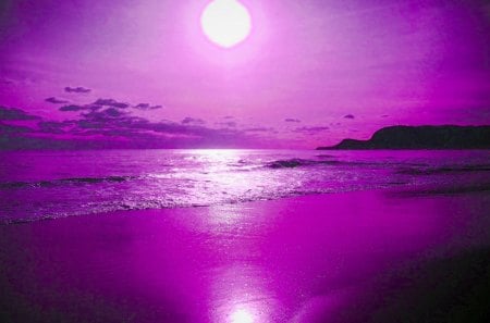 FULL MOON LIGHT - beach, photography, color, filter