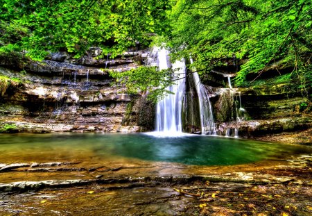 FOREST FALLS - nature, falls, forest, pool, rocky