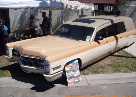 CUSTOM HEARSE - outside, street, rodder, caddy, cars, auto, cadillac, hearse, show, cruiser, streetrodder, autos, car, custom, classic