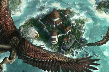 Eagle Riders - riders, earth, soar, fantasy, eagle, fly, flight, ride, sky