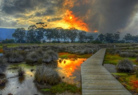 Sunset - nature, lake, sunset, beautiful