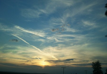 Sunset in Hudesti, Romania - evening, clouds, sunset, sky