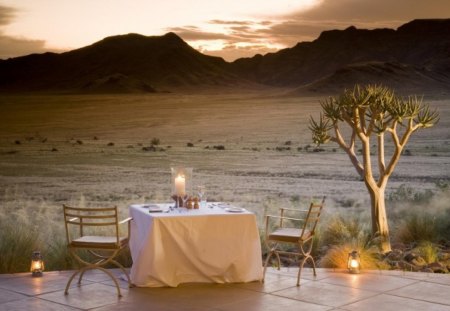 Table for Two - table, africa, nature, evening