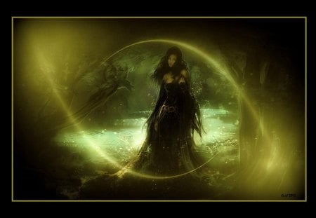 Magical forest - abstract, magic, woman, girl, forest