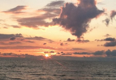 Lake Ontario Sunset - clouds, lake, sunset, lake ontario