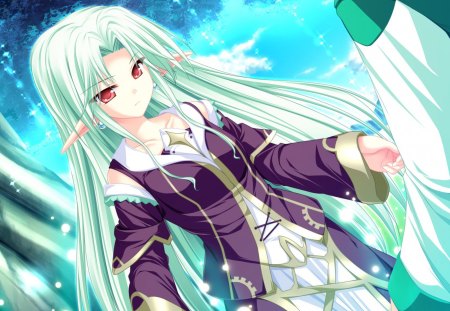 Cecile Absentia - anime, anime girl, magic, green, magus tale, cecile absentia