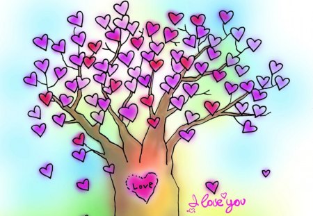 Tree of Love - love, of, heart, tree, cg