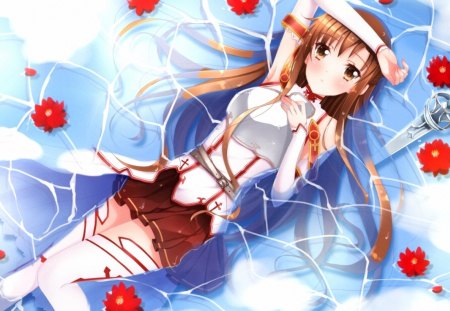 Yuuki Asuna - guild, anime, knight of blood, vice commander, yuuki asuna, girl, long hair, sword art online, cute