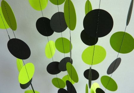 Bright Lime Green and Black Garland