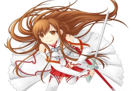 I'm Your Sword - beauty, game, girl, wall, anime, yuuki asuna, sword art, new