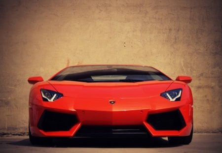 lamborghini - car, lamborghini, red, aventador