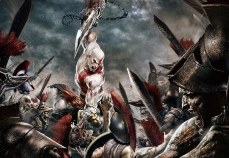 Kratos - son, epic, game, god of war, kratos