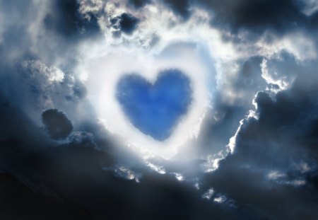 Heart-Shaped Cloud - cloud, fantasy, abstract, heart