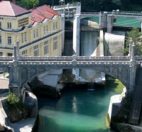 hydro plant at a dam in austria