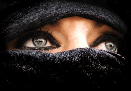 even a burka can't hide beauty - burka, eyes, beauty, hazel