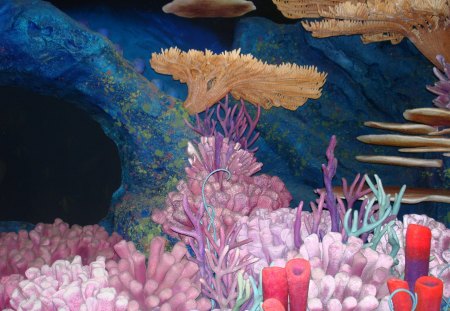 Giant Aquarium - aquarium, pink, blue, red