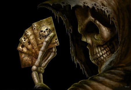 DEATH - cards, play, graphic, ace, 3d, death, dark