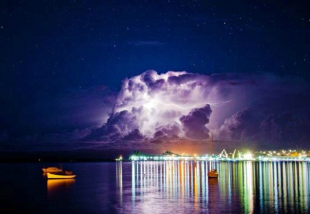 Lightning Storm Over Port Lincoln Australia - storms, beauty, scenic, nature