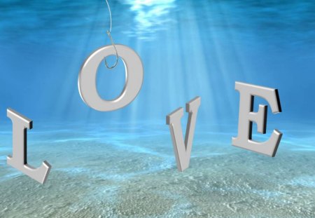 Grasping Love - grasping, love, water, letters, hook