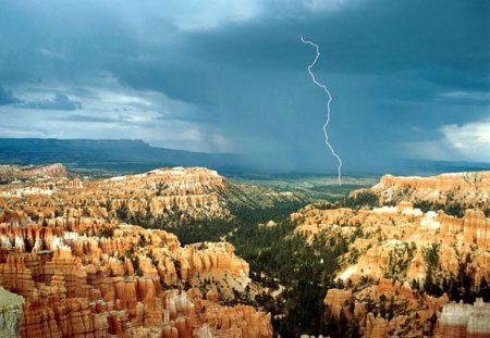 Canyon in storm - storms, canyons