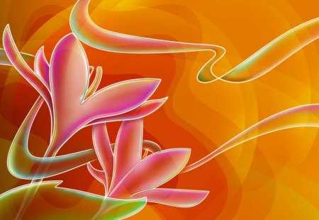 Pink Yulan - flowers, 3d, abstract