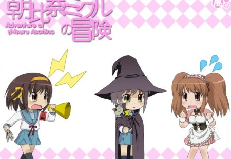 Chibi SOS Gang - yuki, chibi, anime, haruhi, mikuru