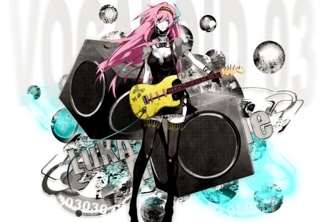 guitar megurine_luka vocaloid - vocaloid, guitar-megurine-luka