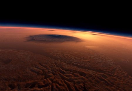 OLYMPUS MONS ON MARS - THE LARGEST VOLCANO - space, mars