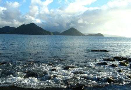 Ripples On The Beach. - waves, light, the, stones