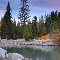 stone banks by a river