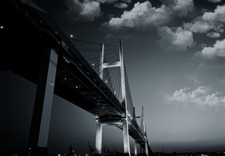 Eitai Bridge - japan, tokyo japan, tokyo, eitai bridge, stunning bridge, black and whitem beautiful bridge