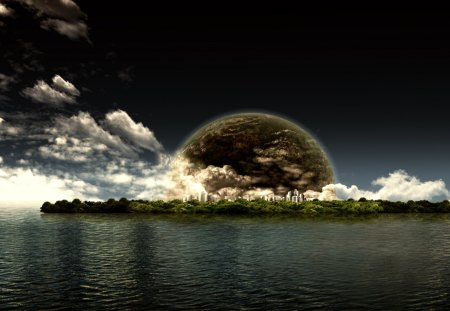 Seredi - planet, landscape, island, sea, city