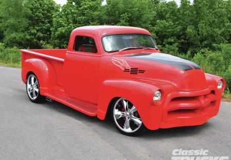 1954 Chevrolet 3100 - red, bowtie, classic, gm