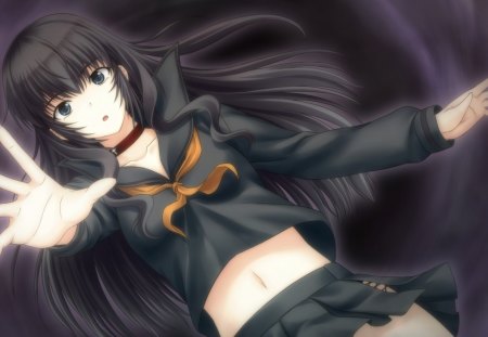 Anime Girl - pretty, cute girl, dark, anime, anime girl, original, long hair, tagme, school girl, black hair, japanese