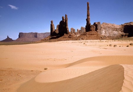 monument in the desert - nature, monument, sand, dunes