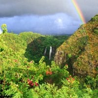 Rainbow over Opaeka Falls